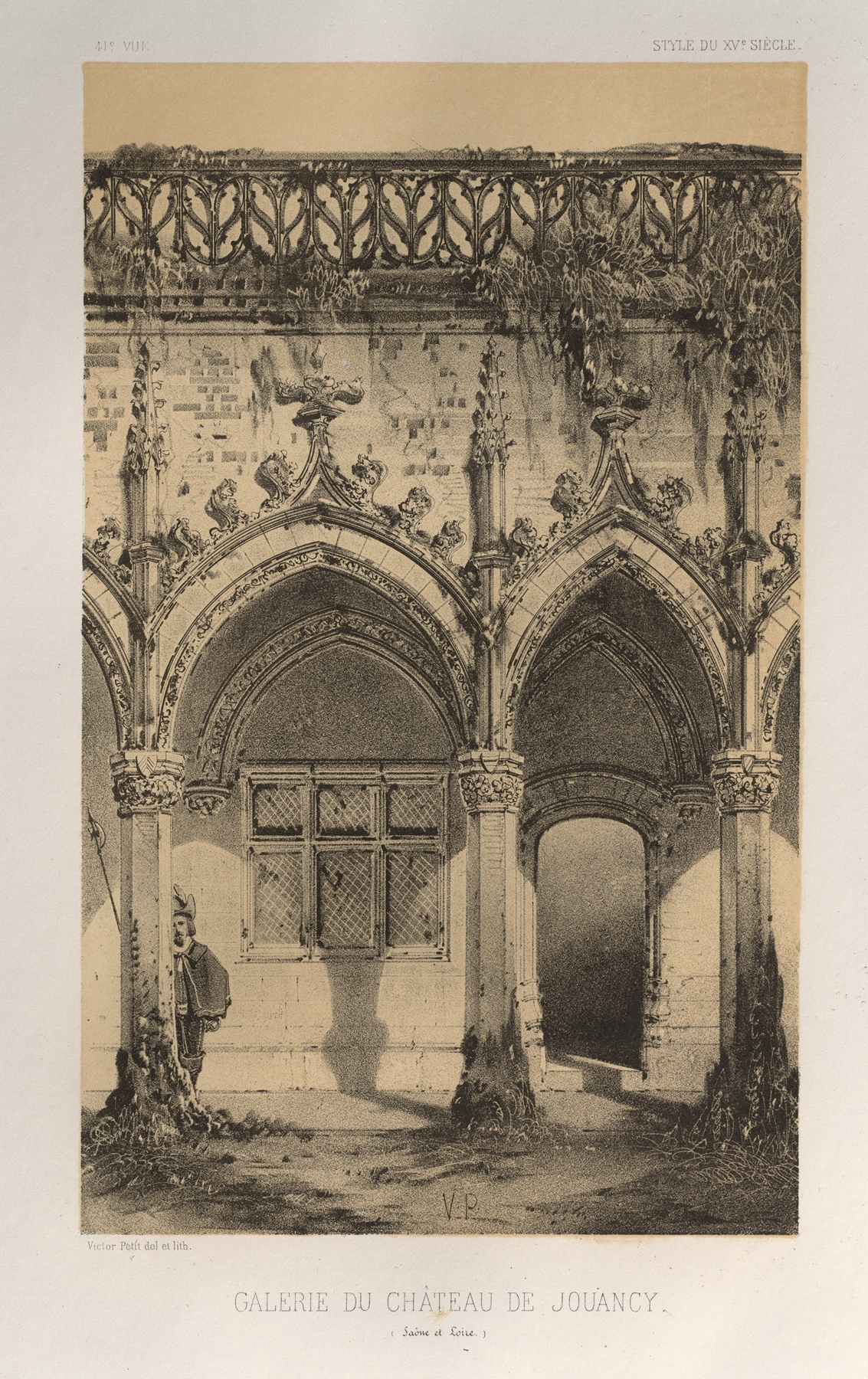 Landscape of Galerie Du Château De Jouancy by Victor Petit, oil painting