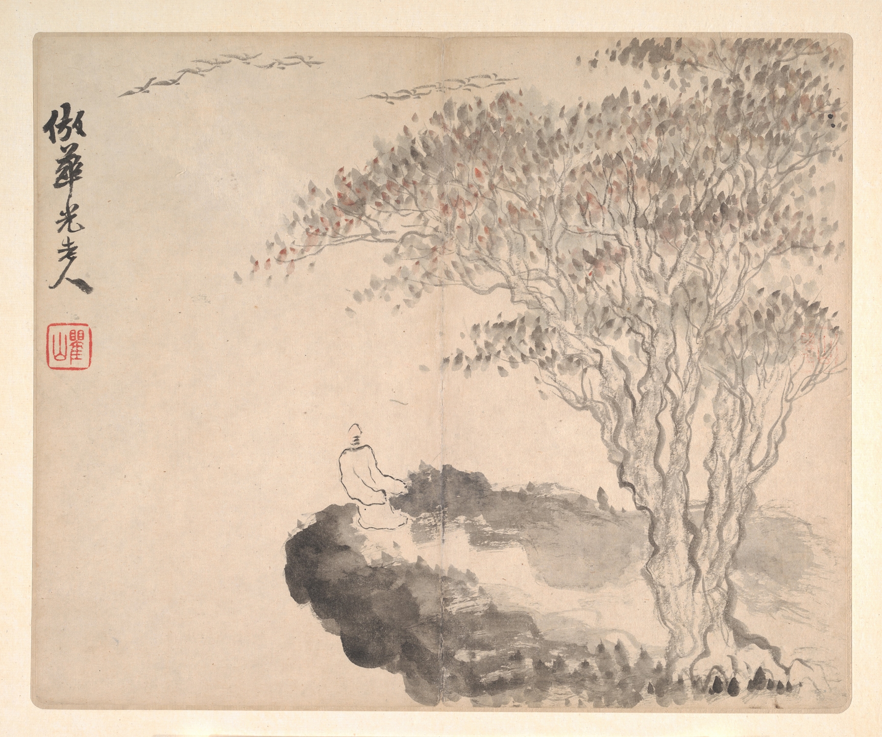 Landscapes after Ancient Masters Pl.11, by Mei Qing, public domain