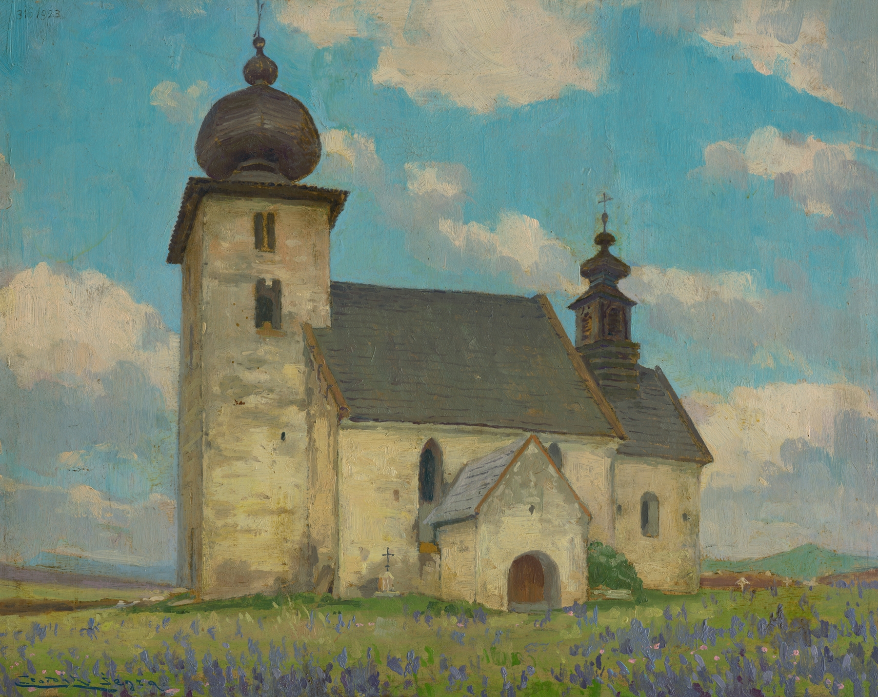 Gothic church in Žehra, by Ľudovít Čordák, public domain