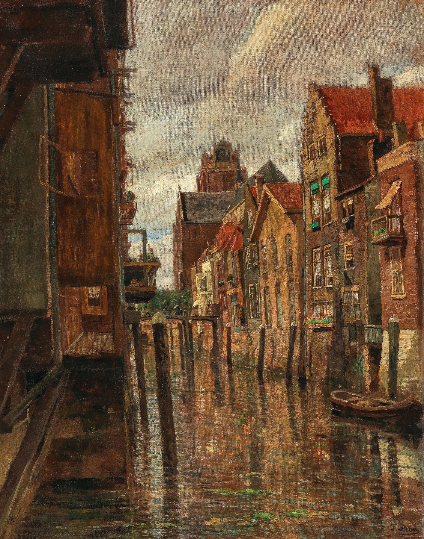 A canal in Dordrecht, by Tina Blau, public domain