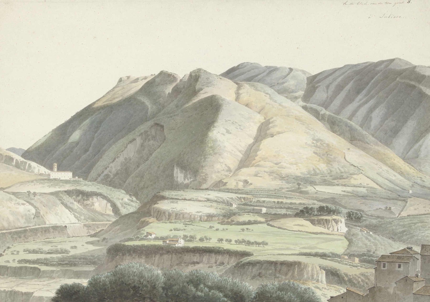 Italiaans landschap bij Subiaco, by Josephus Augustus Knip, public domain