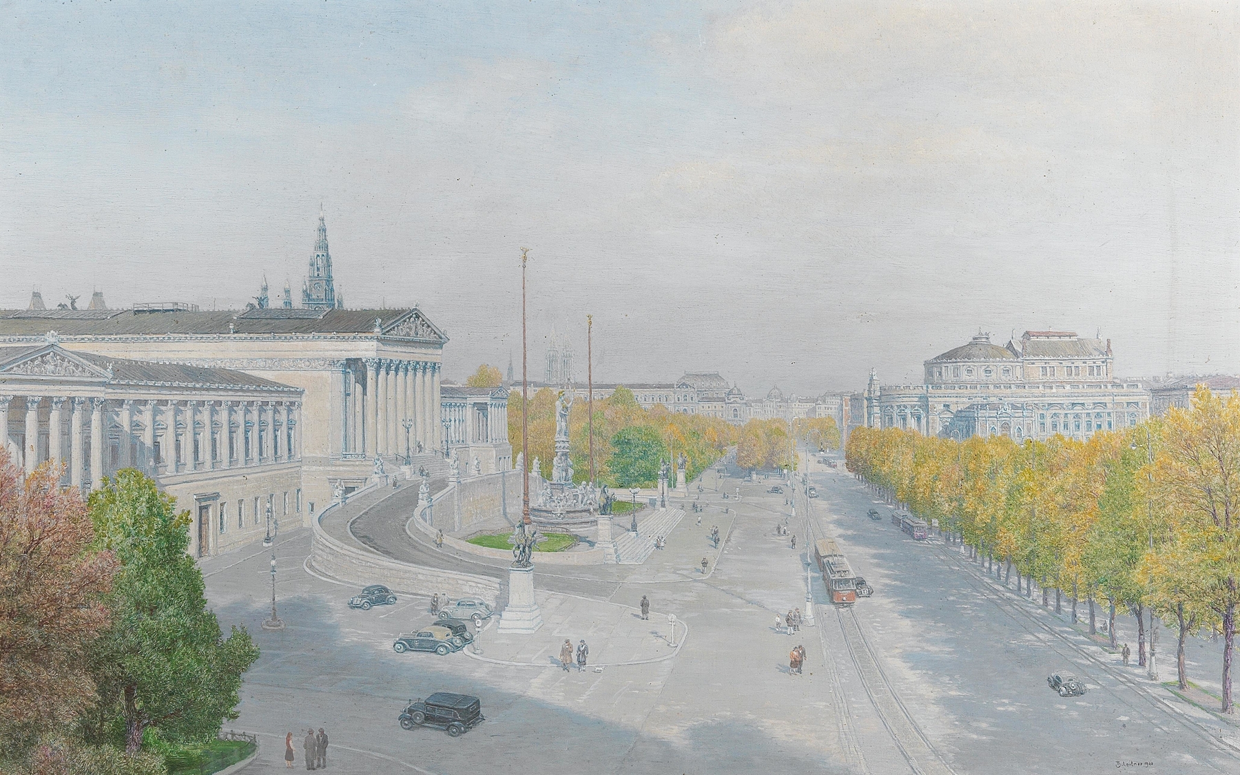 Modernism artwork by Thomas Leitner depicting light and shadow on architecture