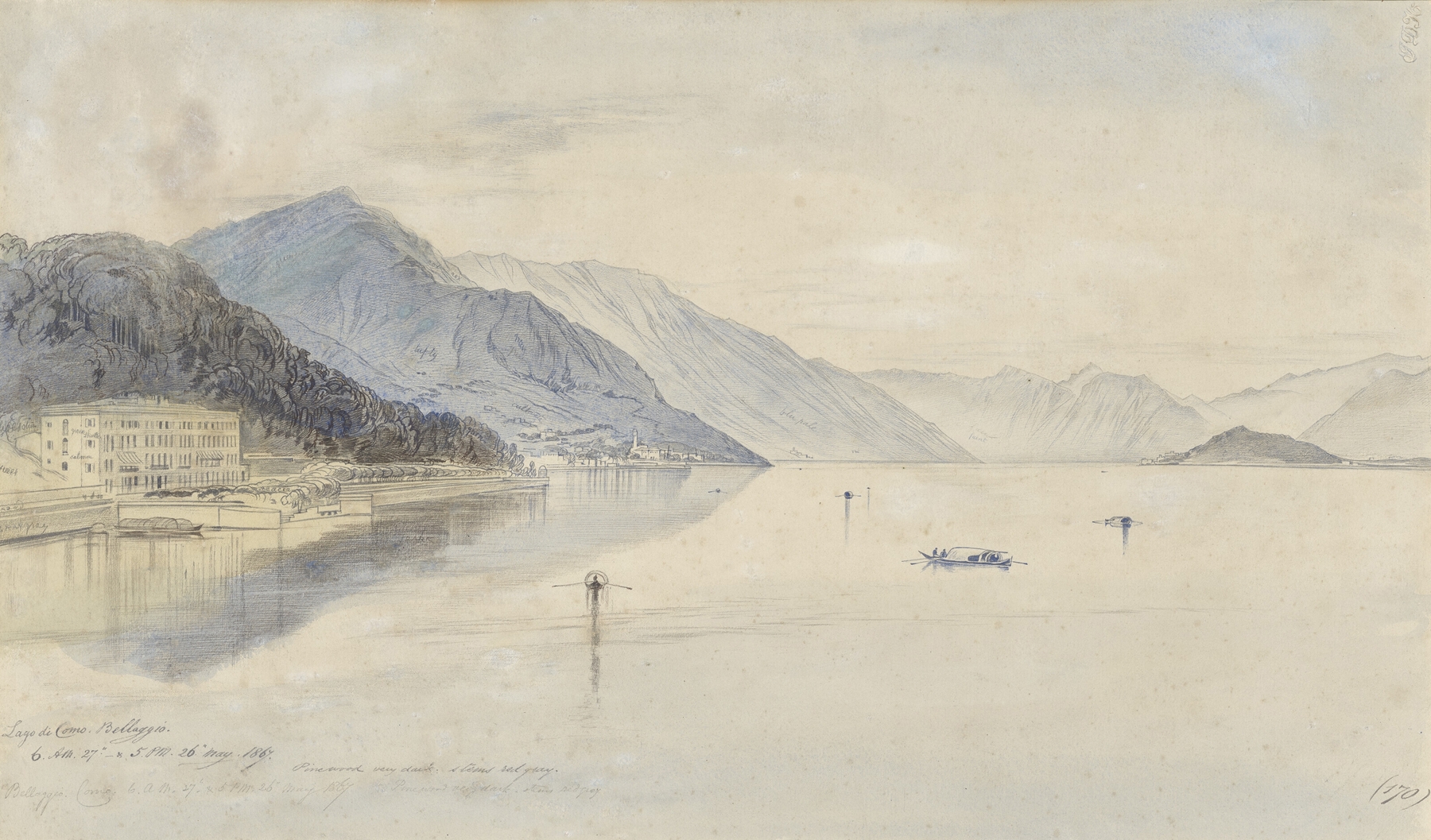 Bellagio, Lago di Como, by Edward Lear, public domain