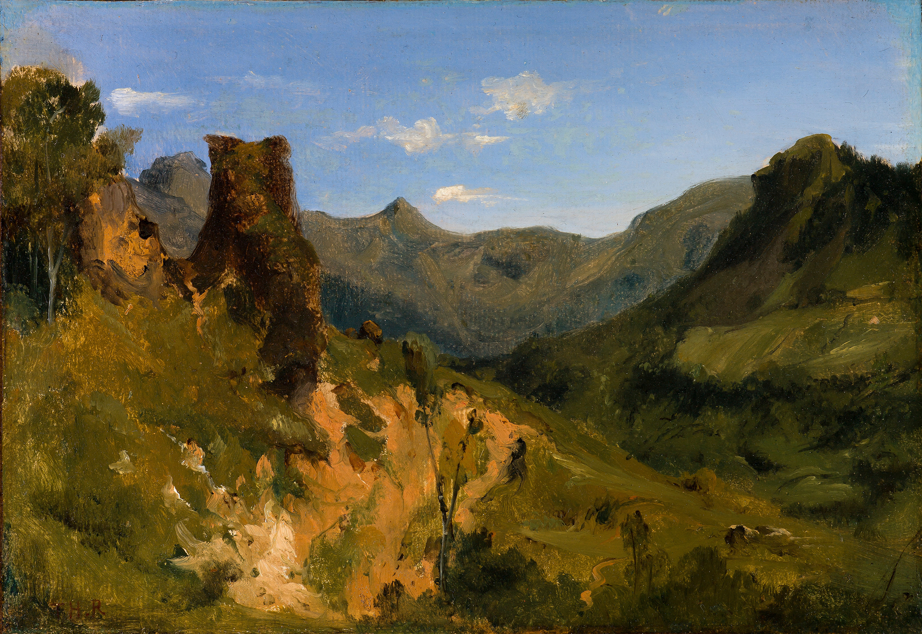 Valley in the Auvergne Mountains, by Théodore Rousseau, public domain