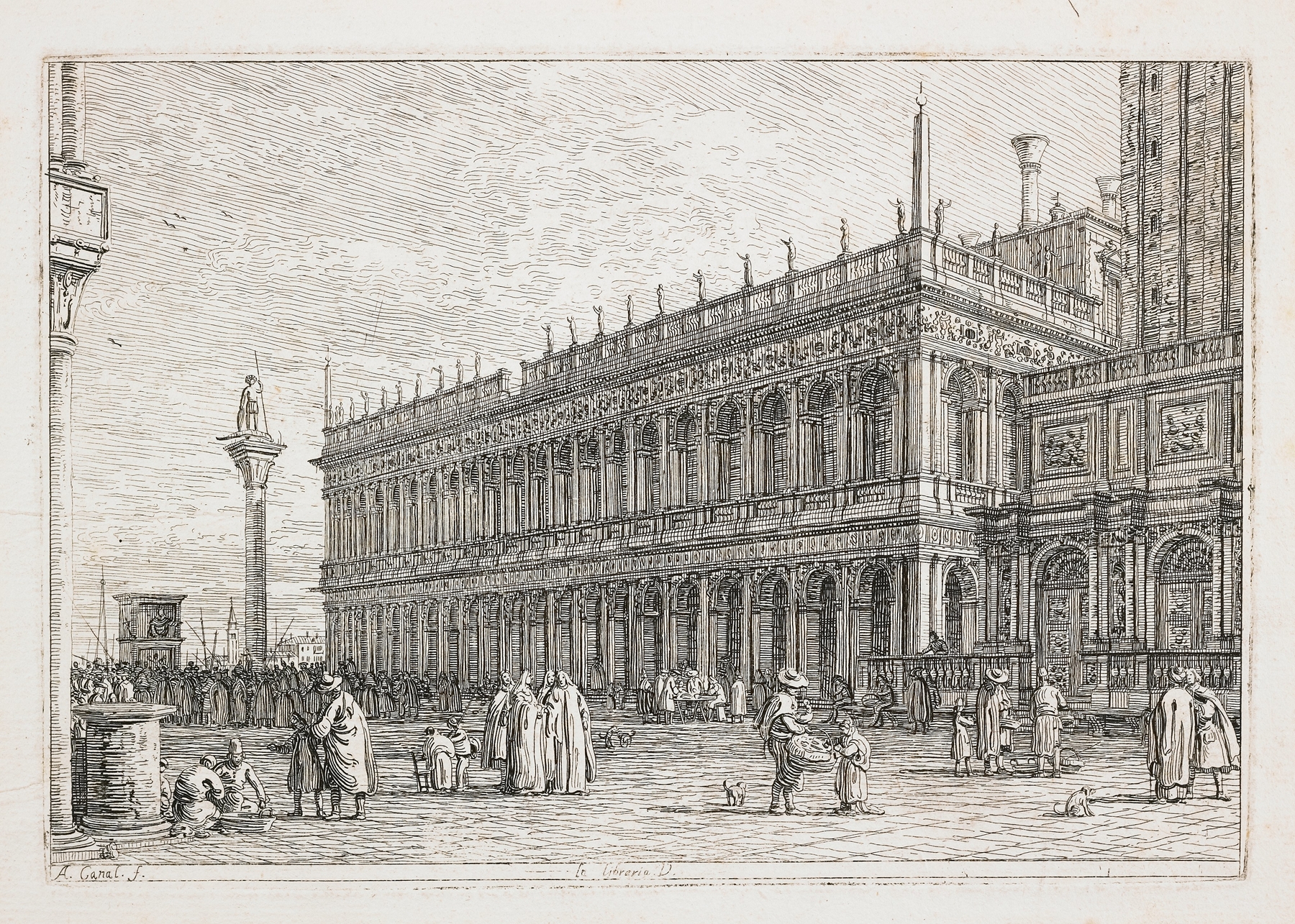 La Libreria V. by Canaletto, oil on canvas, depicting a Venetian library interior