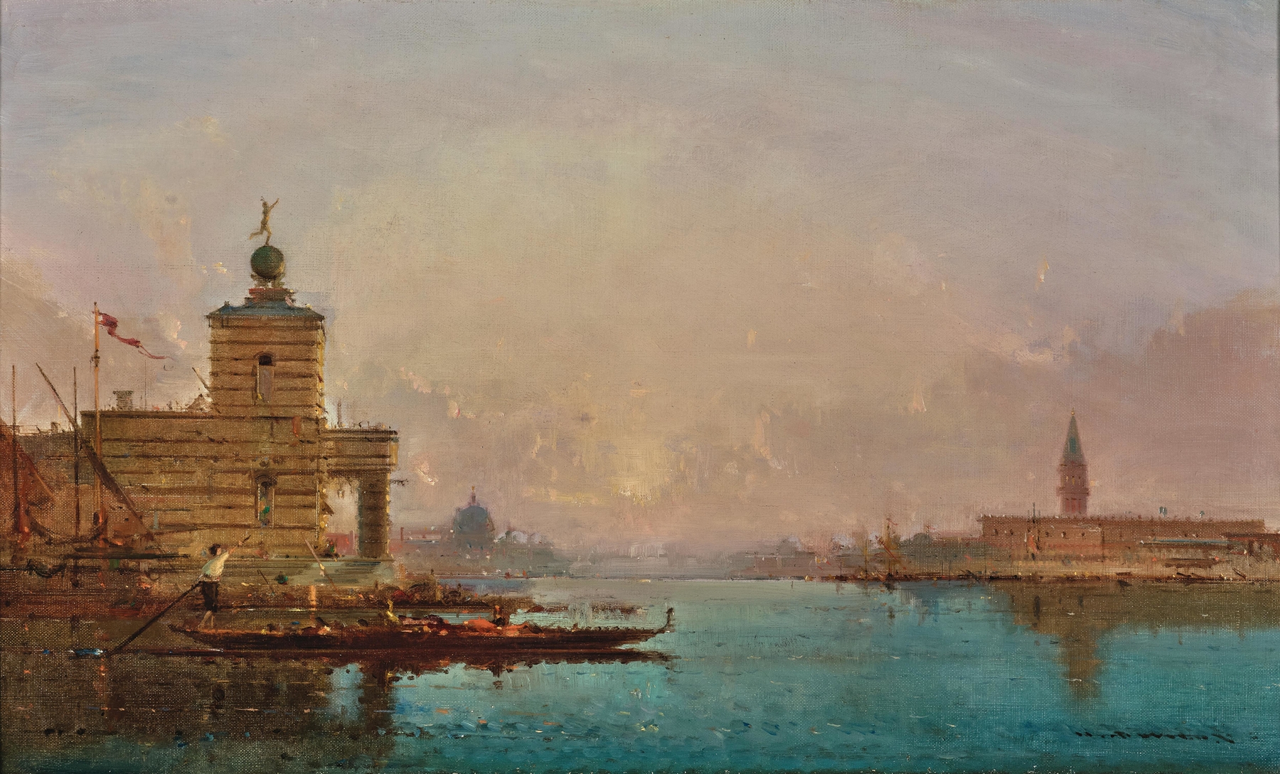 Venice, a View of the Grand Canal by Henri Duvieux, oil on canvas