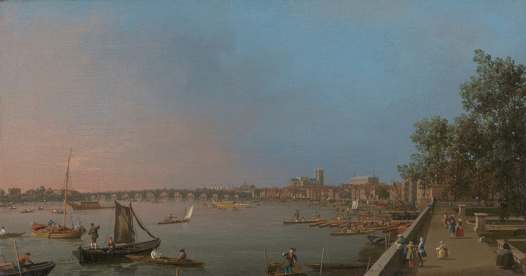 Westminster from Near the Terrace of Somerset House, Rococo, oil painting by Canaletto