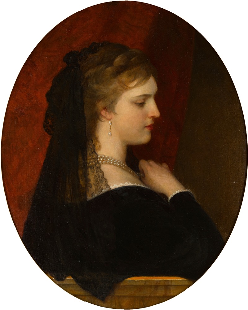 A Venetian lady by Eugen von Blaas captures the elegance of a woman in traditional attire.