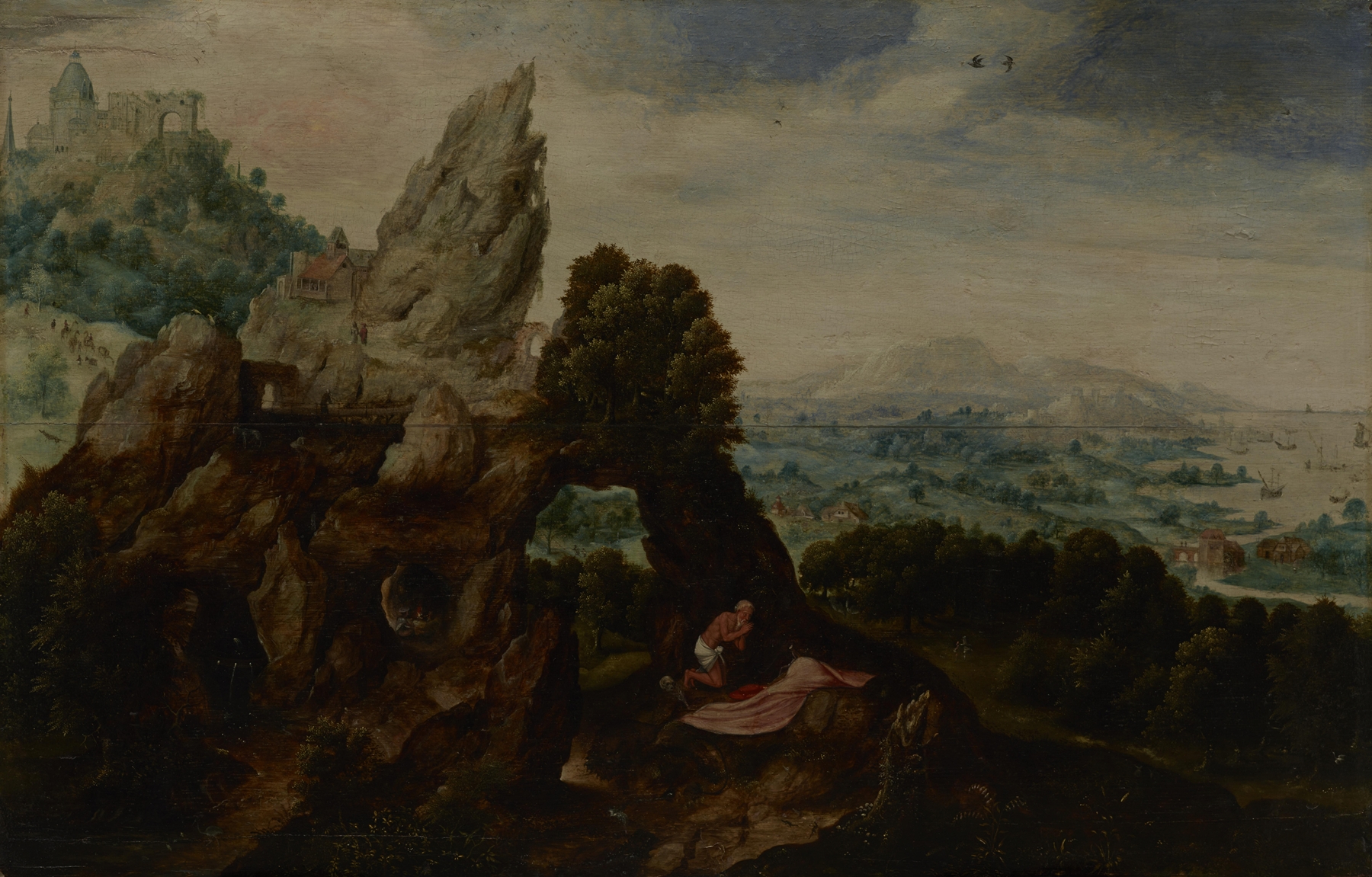 Saint Jerome in the Wilderness, oil on panel by Herri met de Bles