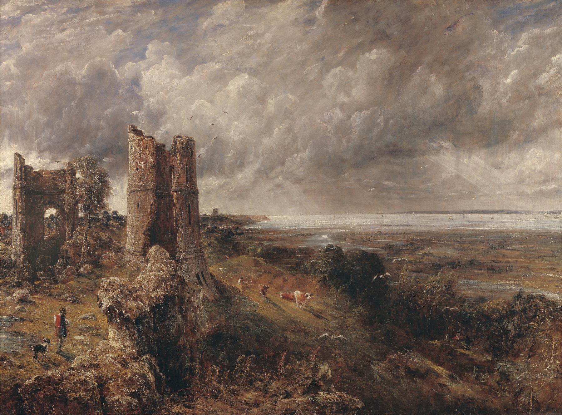 Hadleigh Castle, The Mouth of the Thames–Morning after a Stormy Night, by John Constable, public domain