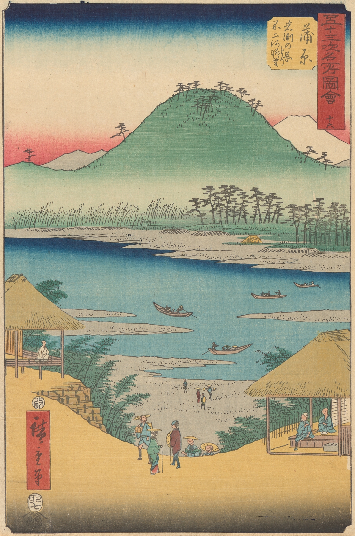 Kanbara, by Utagawa Hiroshige, public domain