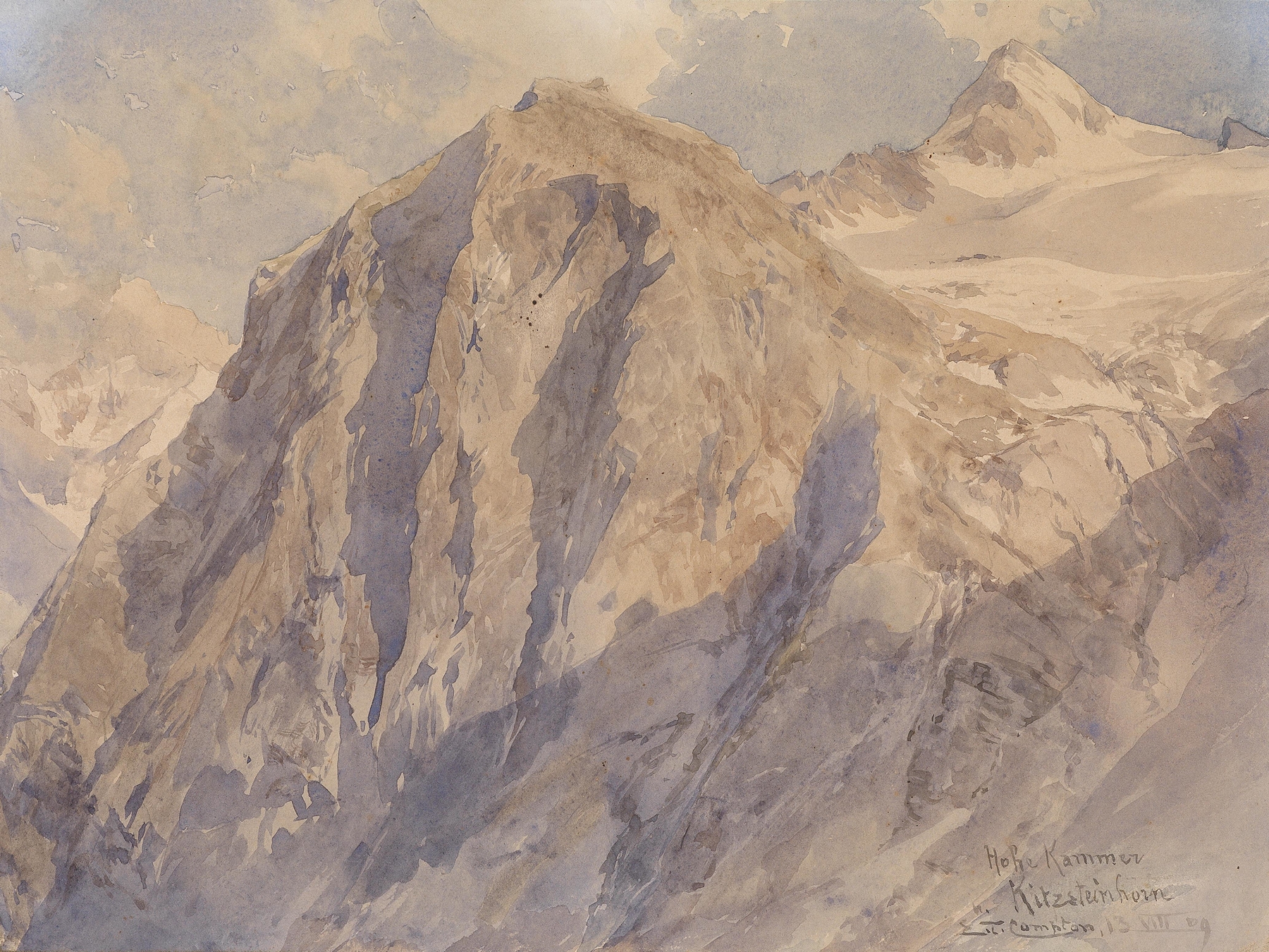 Landscape of Hohe Kammer Kitzsteinhorn by Edward Theodore Compton, oil painting