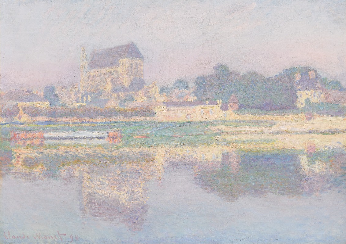 Claude Monet's painting 'Église de Vernon, Soleil' captures the church in vibrant sunlight.