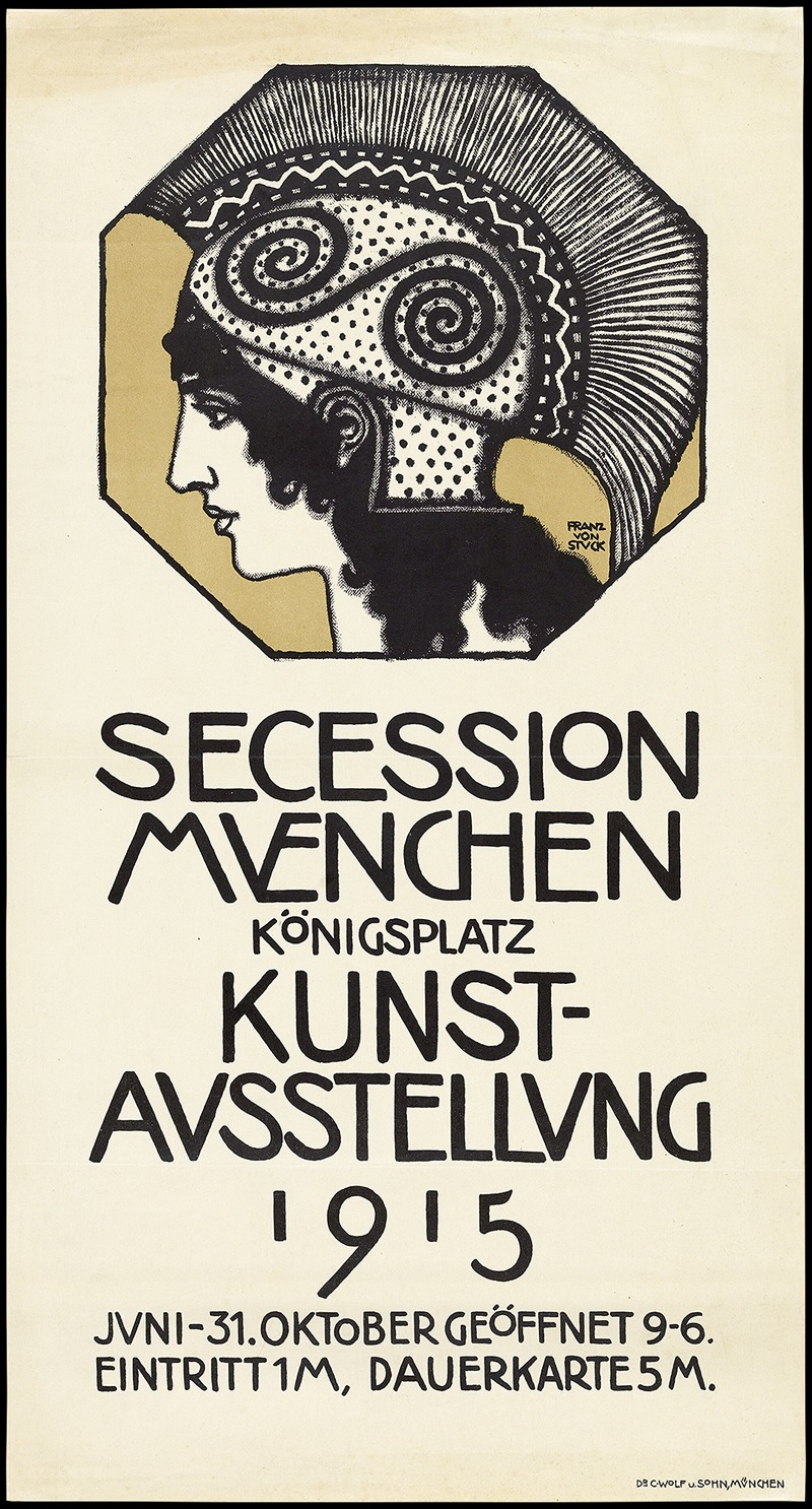 Franz von Stuck's poster for the Munich Secession exhibition features striking imagery and bold colors.