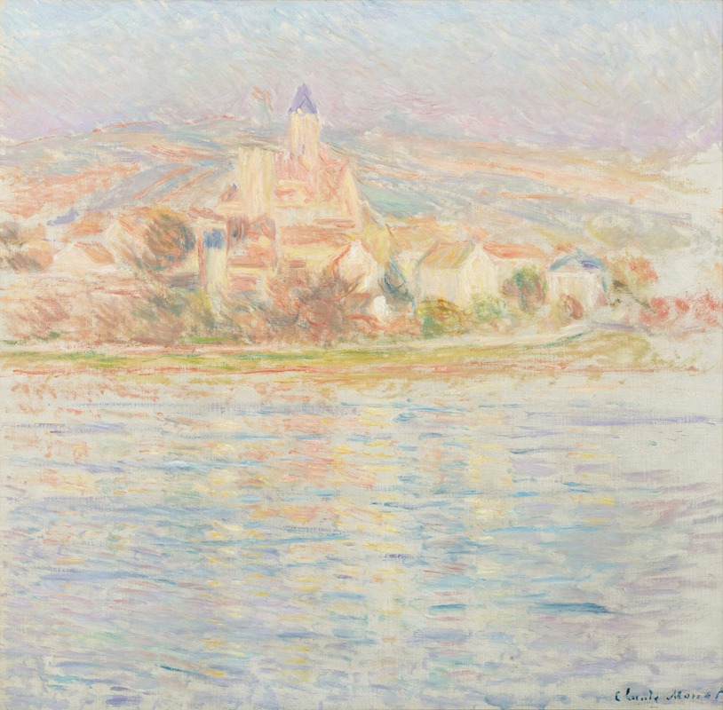 Claude Monet's 'Vétheuil' captures a serene landscape with a focus on light and color.