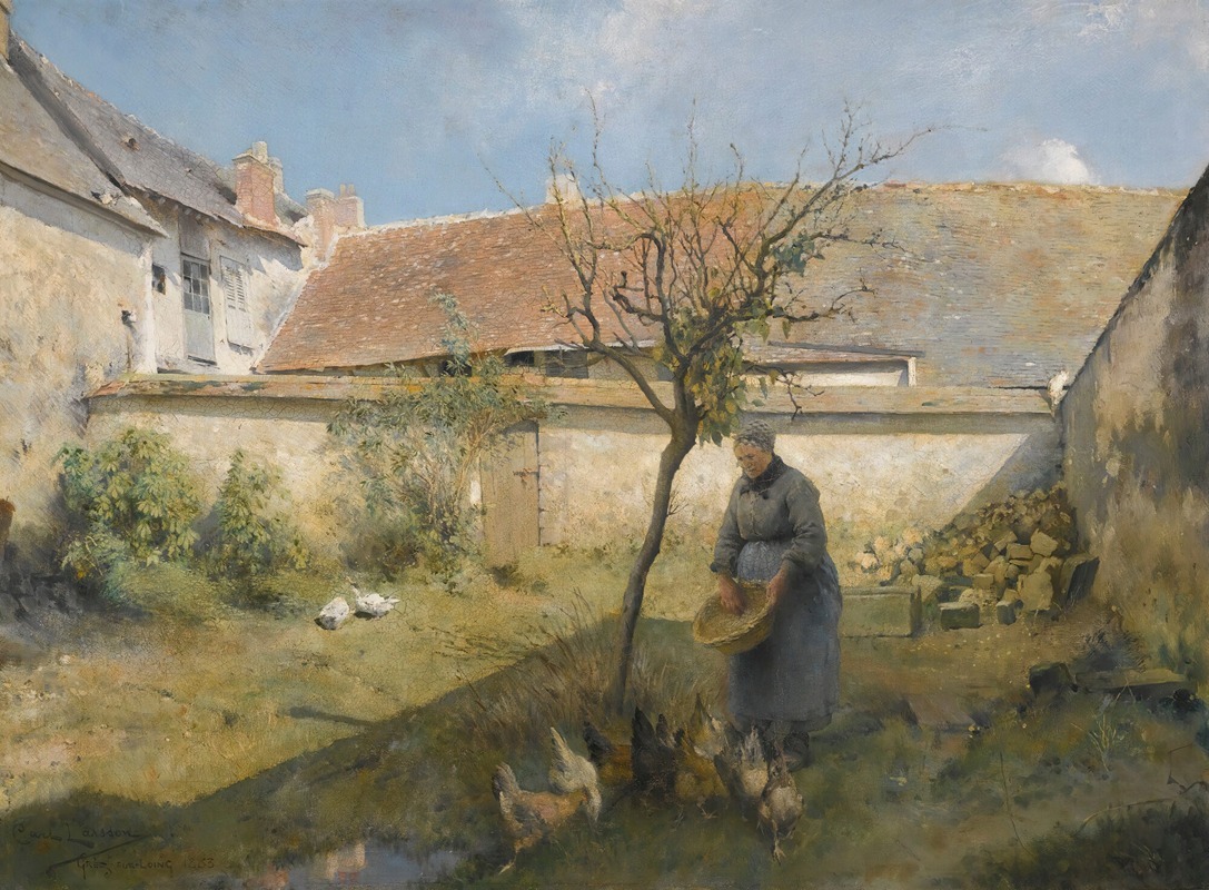 A family gathers around a table outdoors, enjoying a meal in a lush garden.