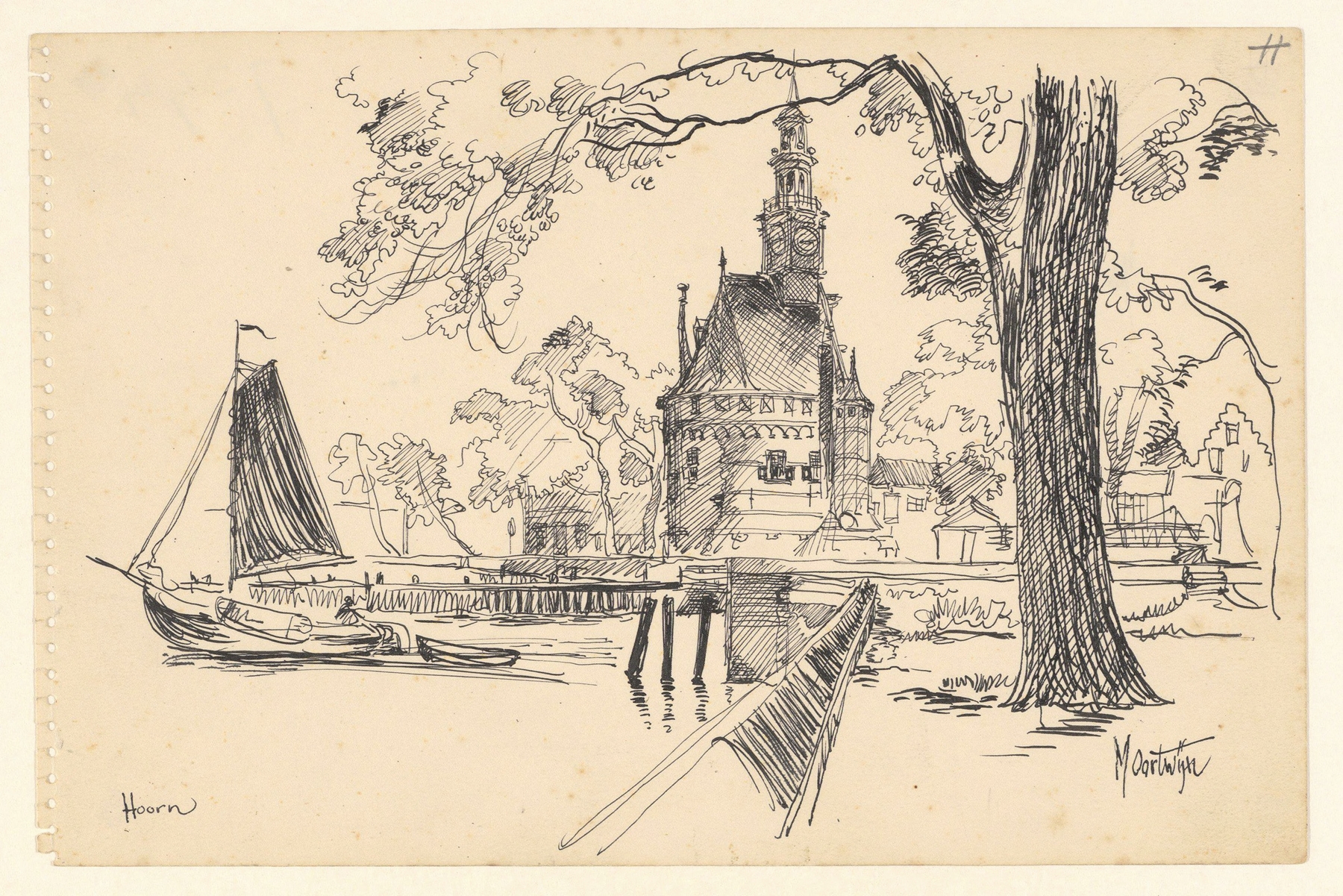 Gezicht op de Hoofdtoren, by Maarten Oortwijn, public domain