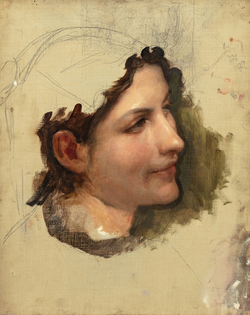 Etude de tête de femme by William Bouguereau