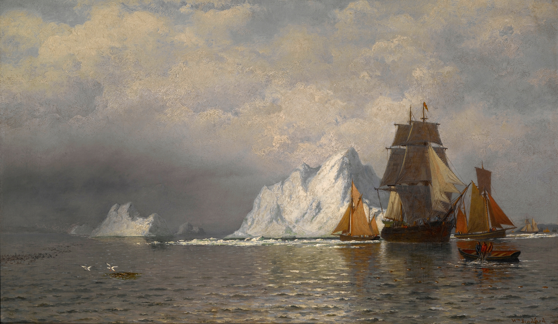 Whaler and Fishing Vessels near the Coast of Labrador, by William Bradford, public domain