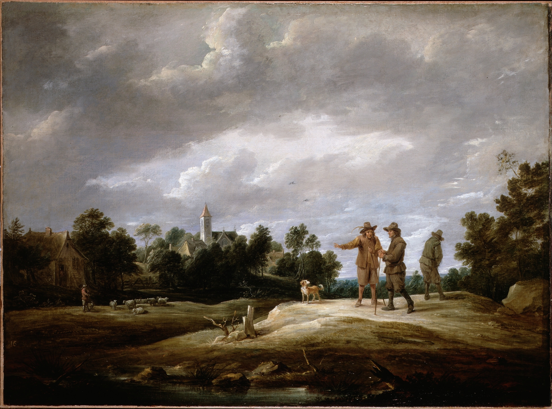 Peasants conversing, by David Teniers the Younger, public domain