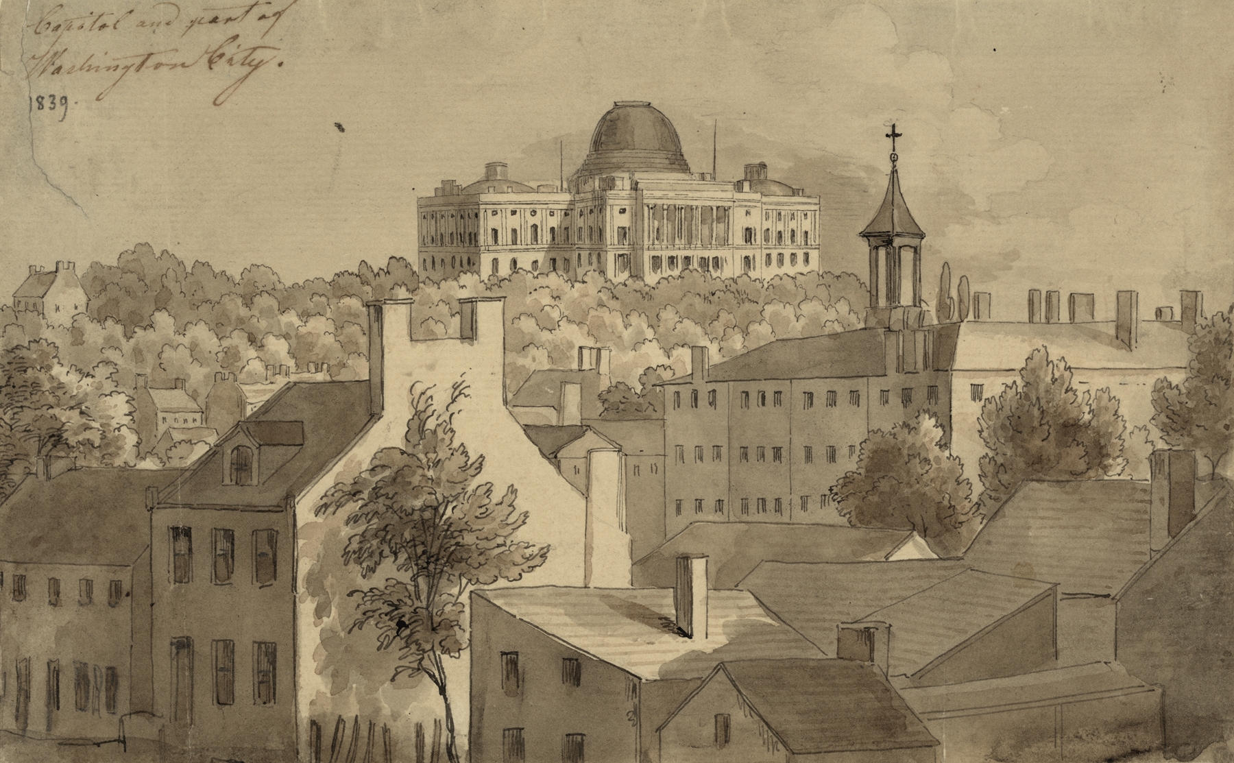 Capitol and part of Washington City, by Augustus Köllner, public domain