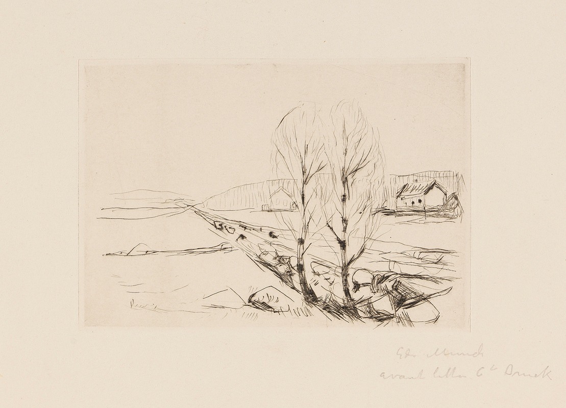 Edvard Munch's 'Norwegische Landschaft' captures a dramatic Norwegian landscape.