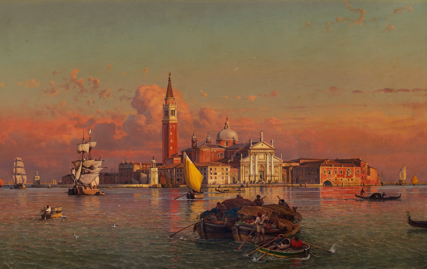 Insel und Kirche San Giorgio Maggiore, Venedig, by Friedrich von Nerly, public domain
