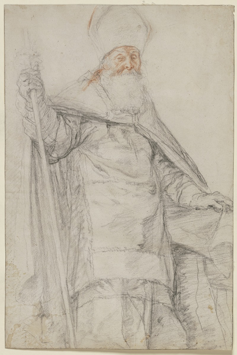 A bishop in full regalia, showcasing the grandeur of Baroque portraiture.