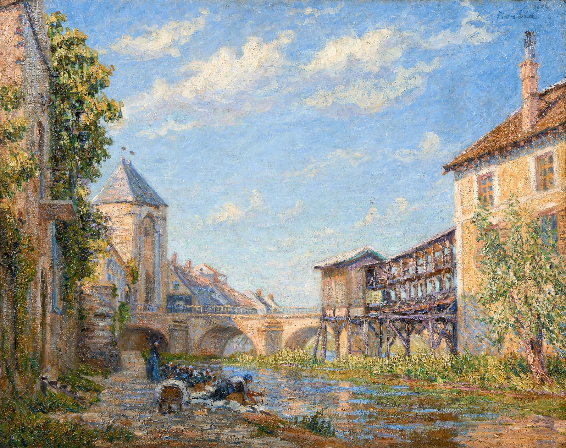 Les laveuses à Moret, by Francis Picabia, public domain