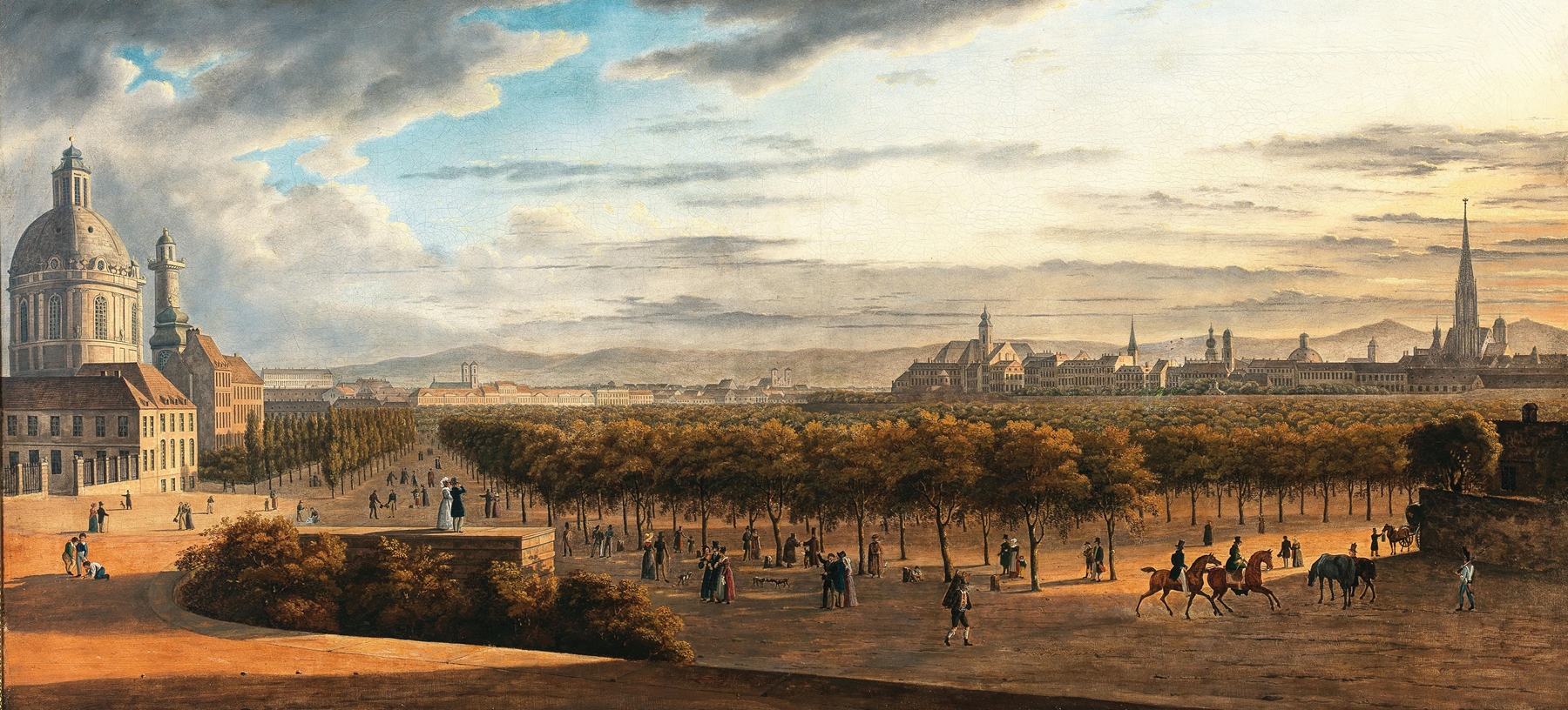 A View of Vienna from the Terrace of Palais Schwarzenberg, oil on canvas by Johann Heinrich Hintze