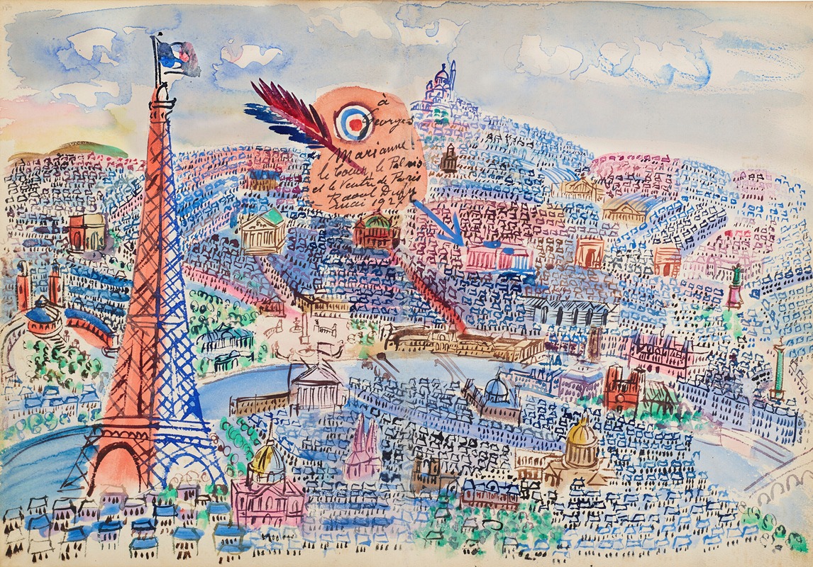 A vibrant painting by Raoul Dufy showcasing allegorical themes.