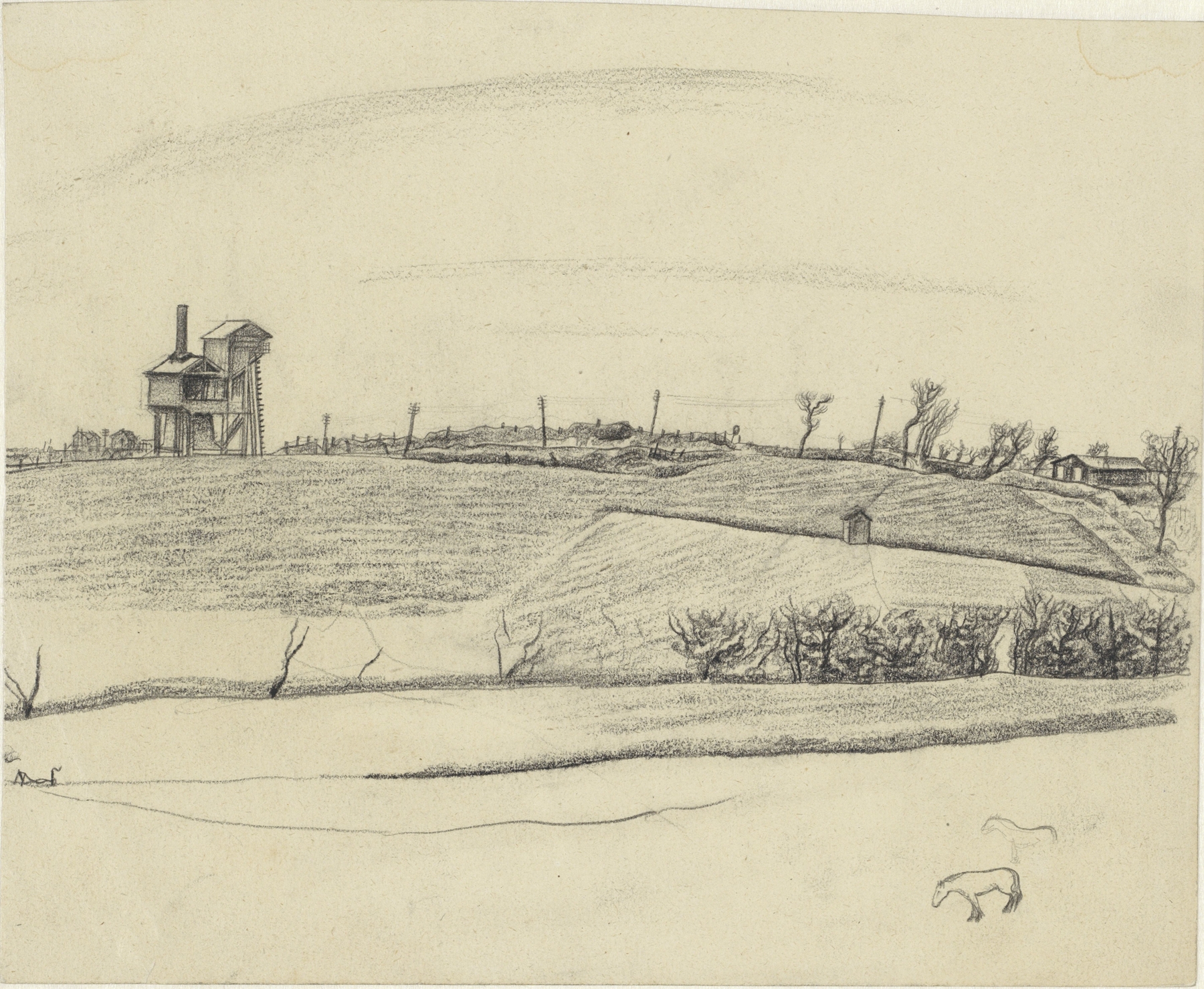 Landschap met mijninstallatie, by Henk Henriët, public domain