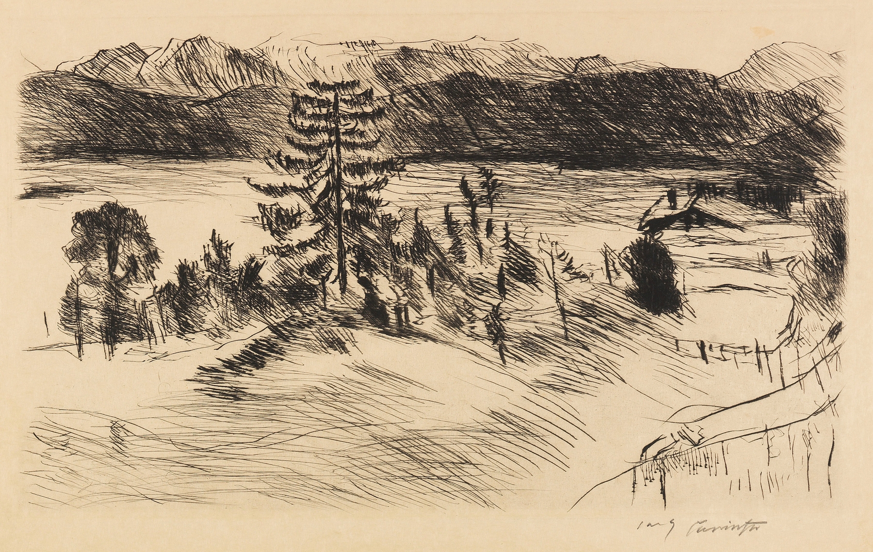 Große Walchenseelandschaft., by Lovis Corinth, public domain