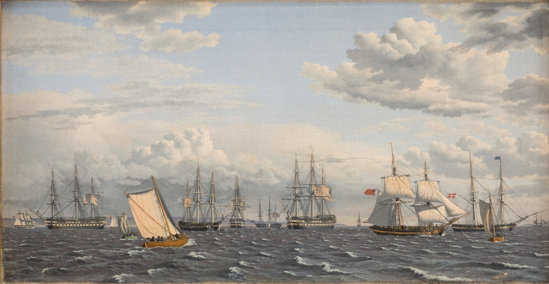 A Russian Fleet at Anchor near Elsinore, by Christoffer Wilhelm Eckersberg, public domain