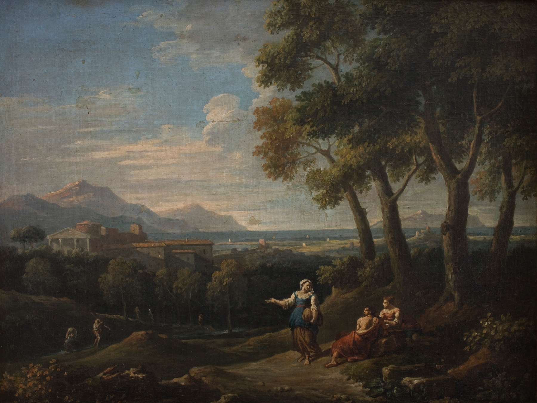 Landscape with a Genre Scene, by Jan Frans Van Bloemen, public domain