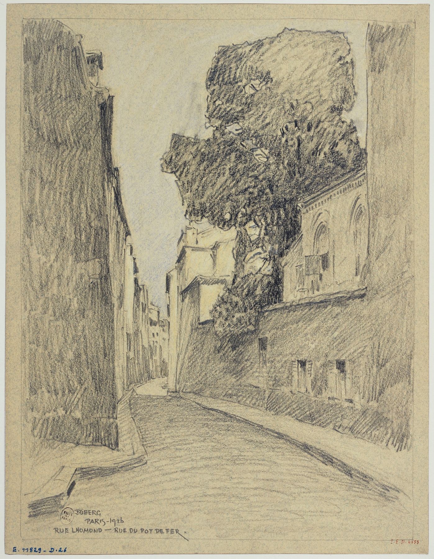 Rue Lhomond et rue du Pot de Fer, oil on canvas by Ferdinand Boberg