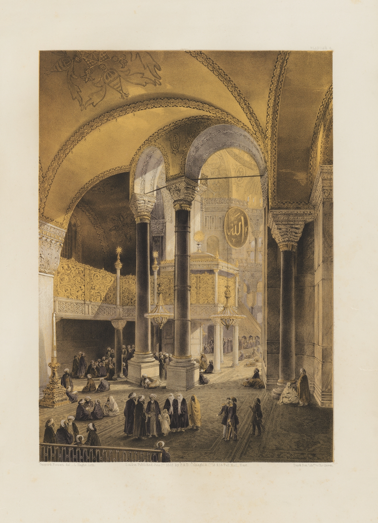 Aya Sofia, Constantinople; as recently restored by order of H. M. the sultan Abdul-Medjid Pl.08, by Gaspare Fossati, public domain