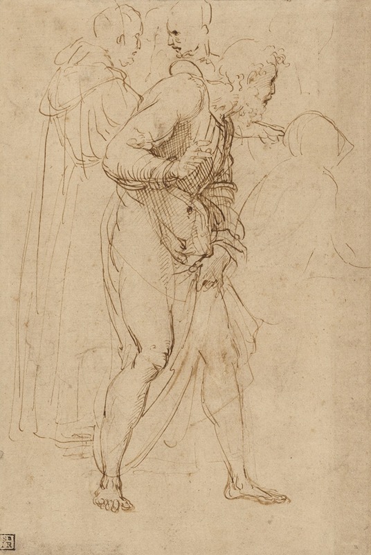 This artwork by Raphael showcases his intricate studies for a significant religious composition.