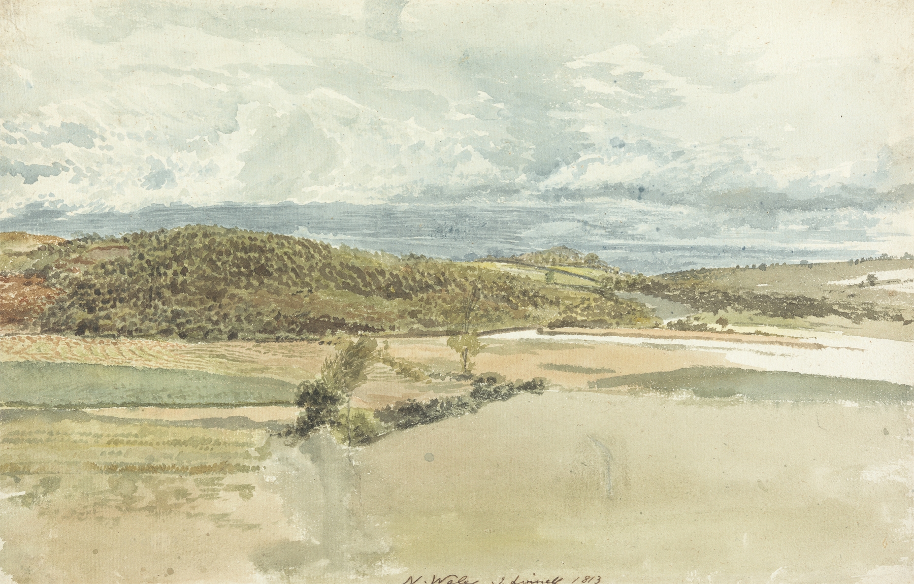 Landscape in North Wales, by John Linnell, public domain