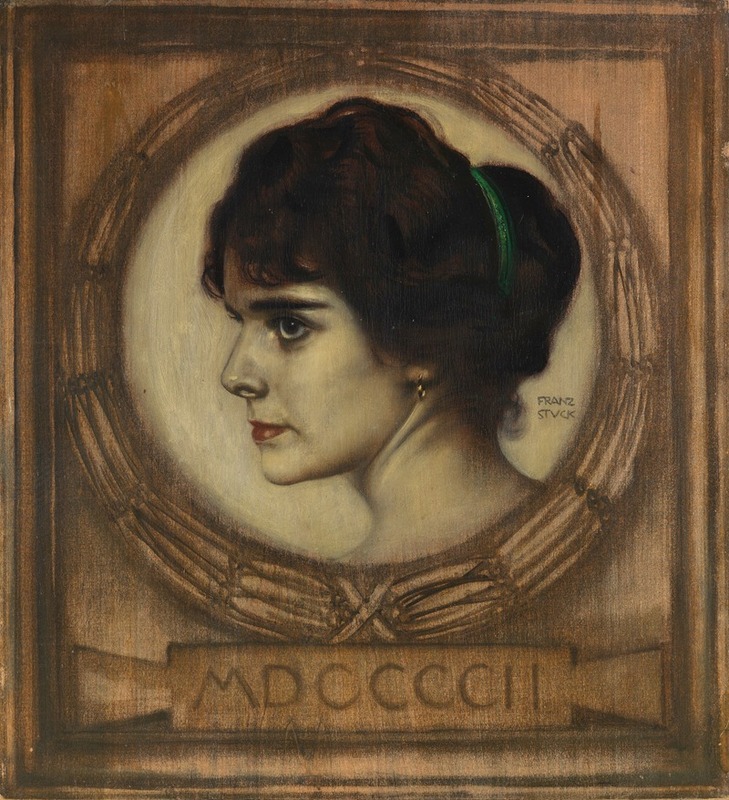 A portrait of Gemma Bierbaum by Franz von Stuck.