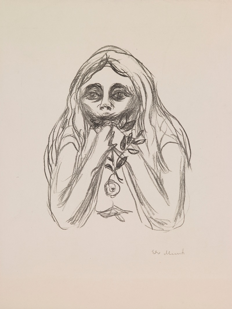 A striking portrait by Edvard Munch showcasing intense emotional depth.