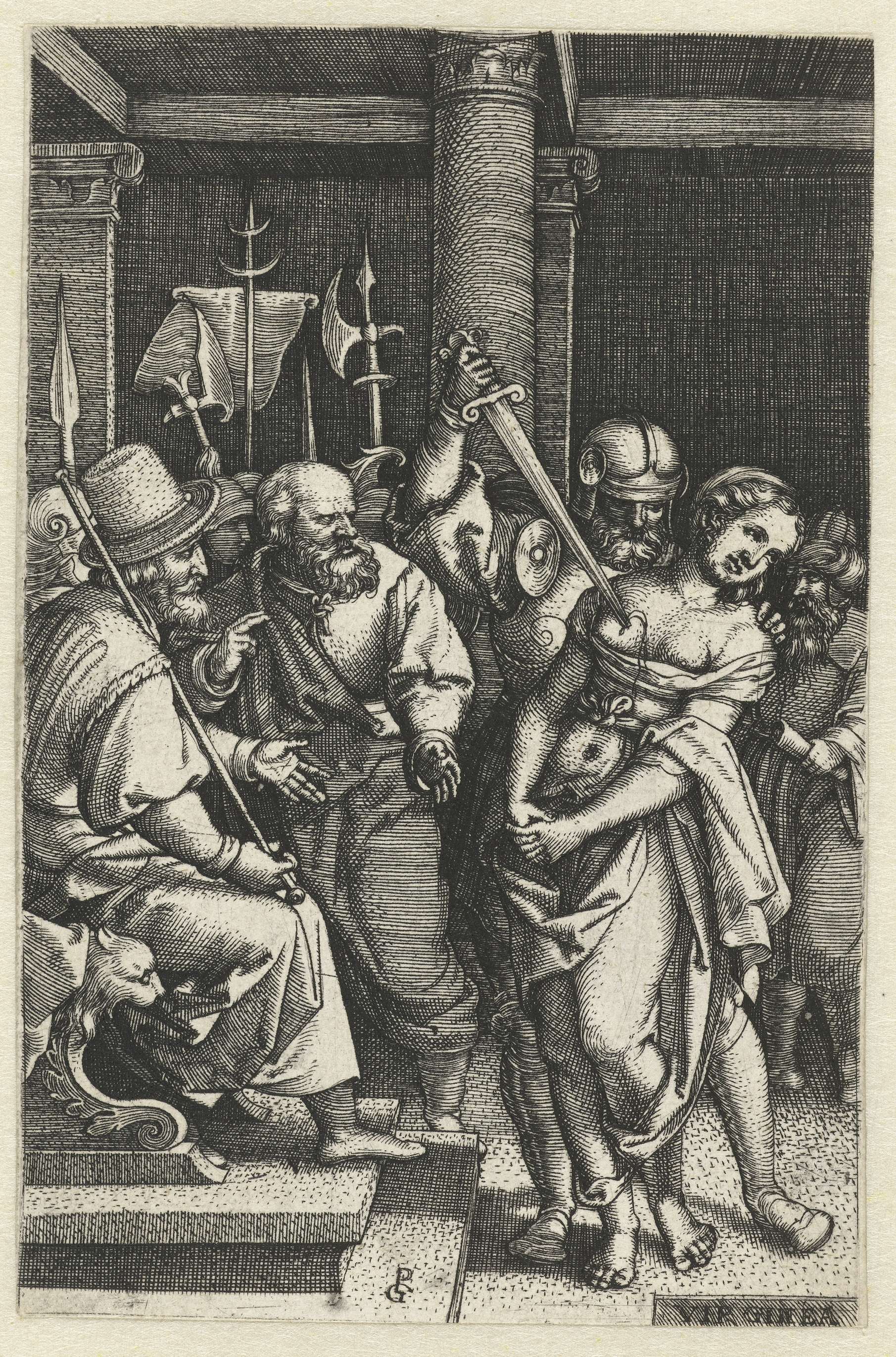 Virginius doodt zijn dochter Virginia, by Georg Pencz, public domain