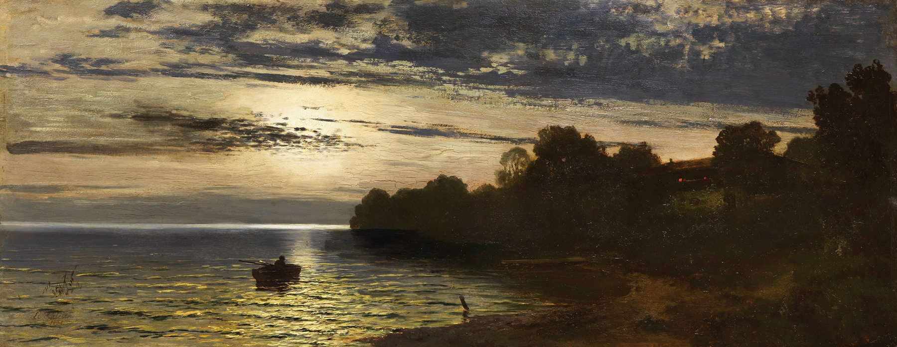 Mondnacht über dem See, by Eduard Schleich The Elder, public domain