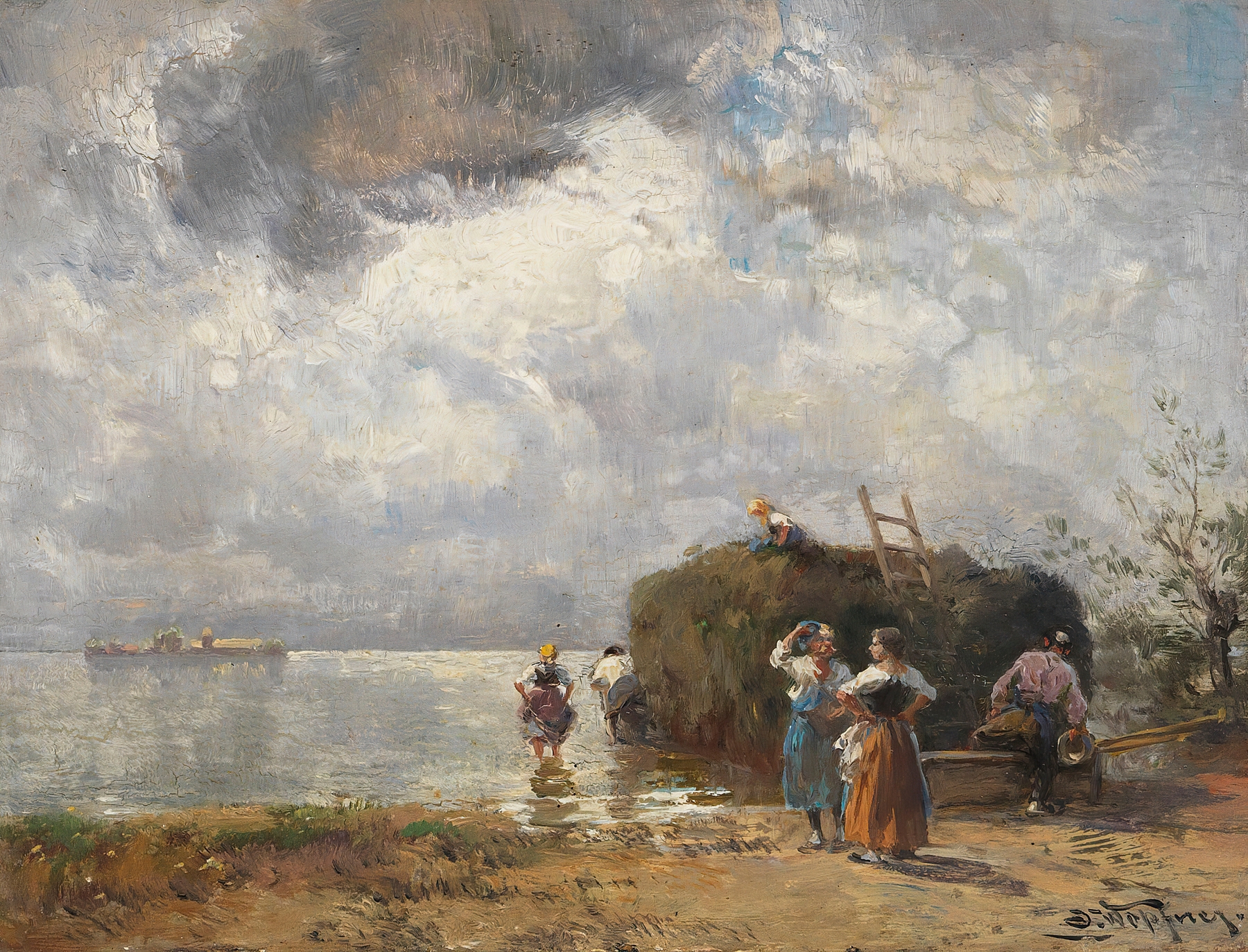 Heuschiff am Chiemsee, by Joseph Wopfner, public domain