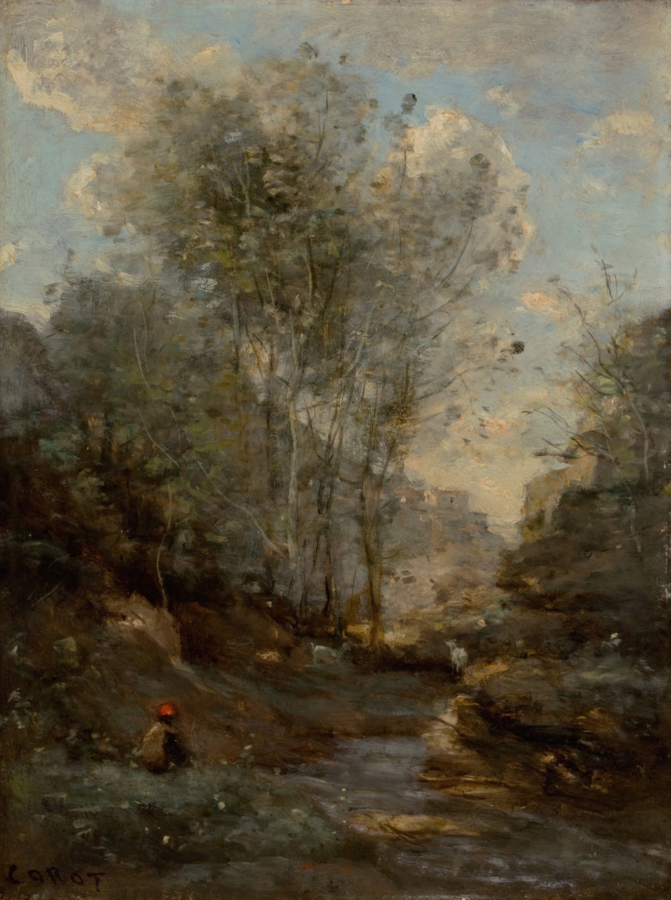 Le Vallon des Chevres (Souvenir du Lac de Garde), by Jean-Baptiste-Camille Corot, public domain