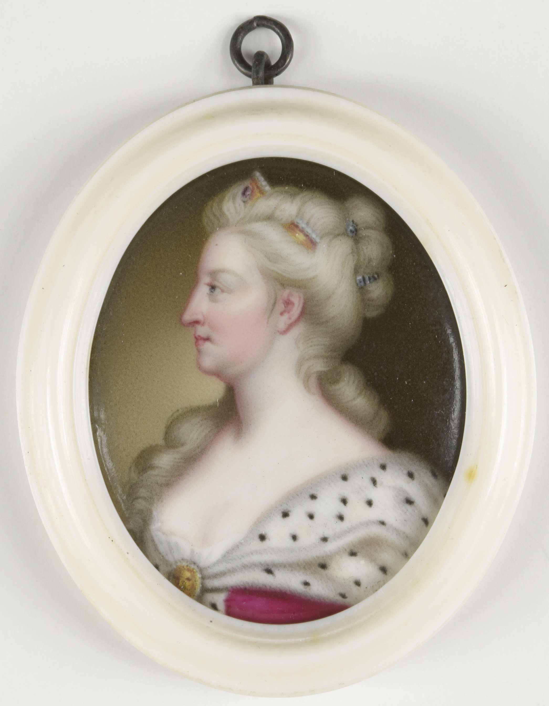 Portrait of Caroline van Brandenburg-Anspach by Christian Friedrich Zincke, metal medium