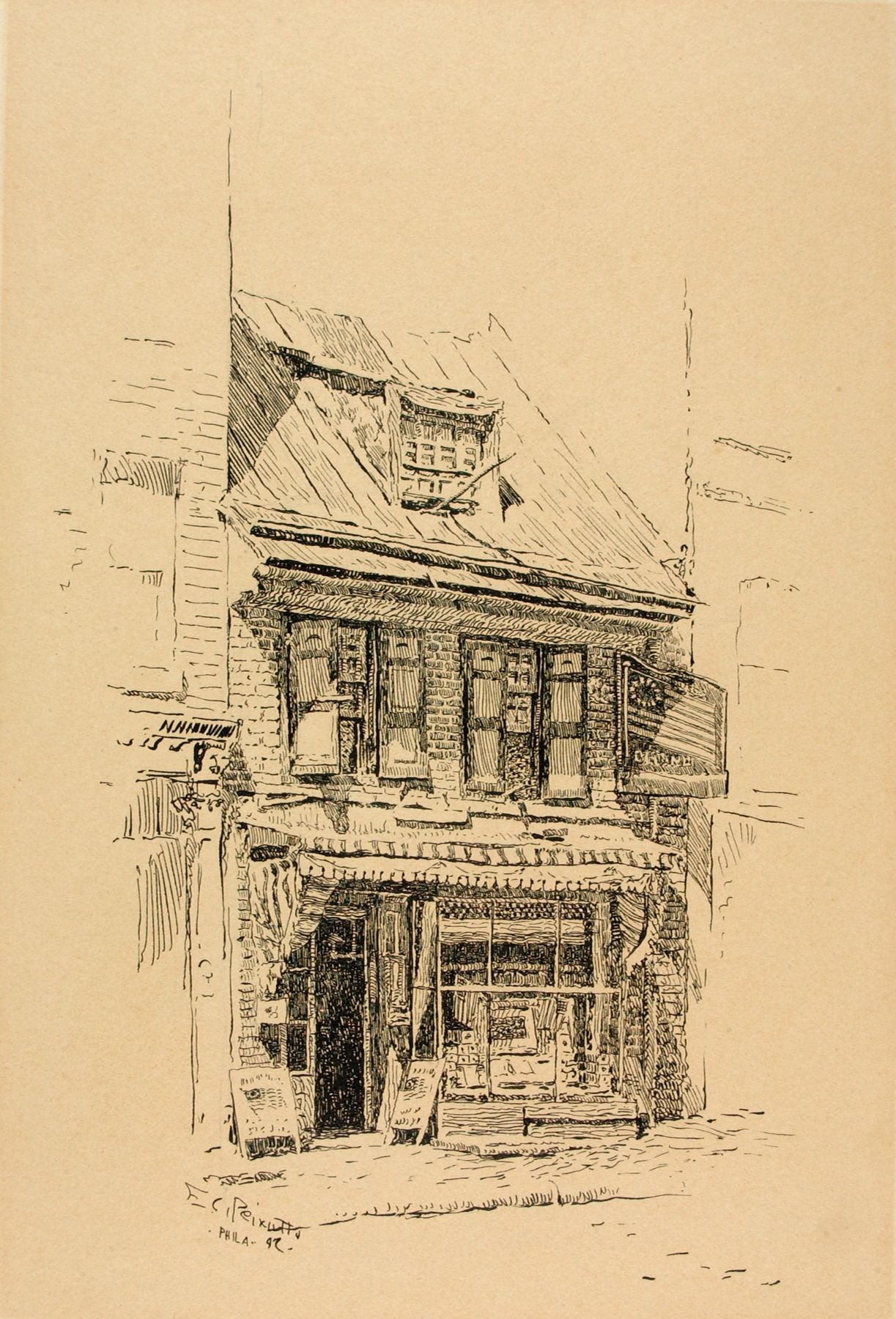 House Where First American Flag Was Made, by Ernest Peixotto, public domain