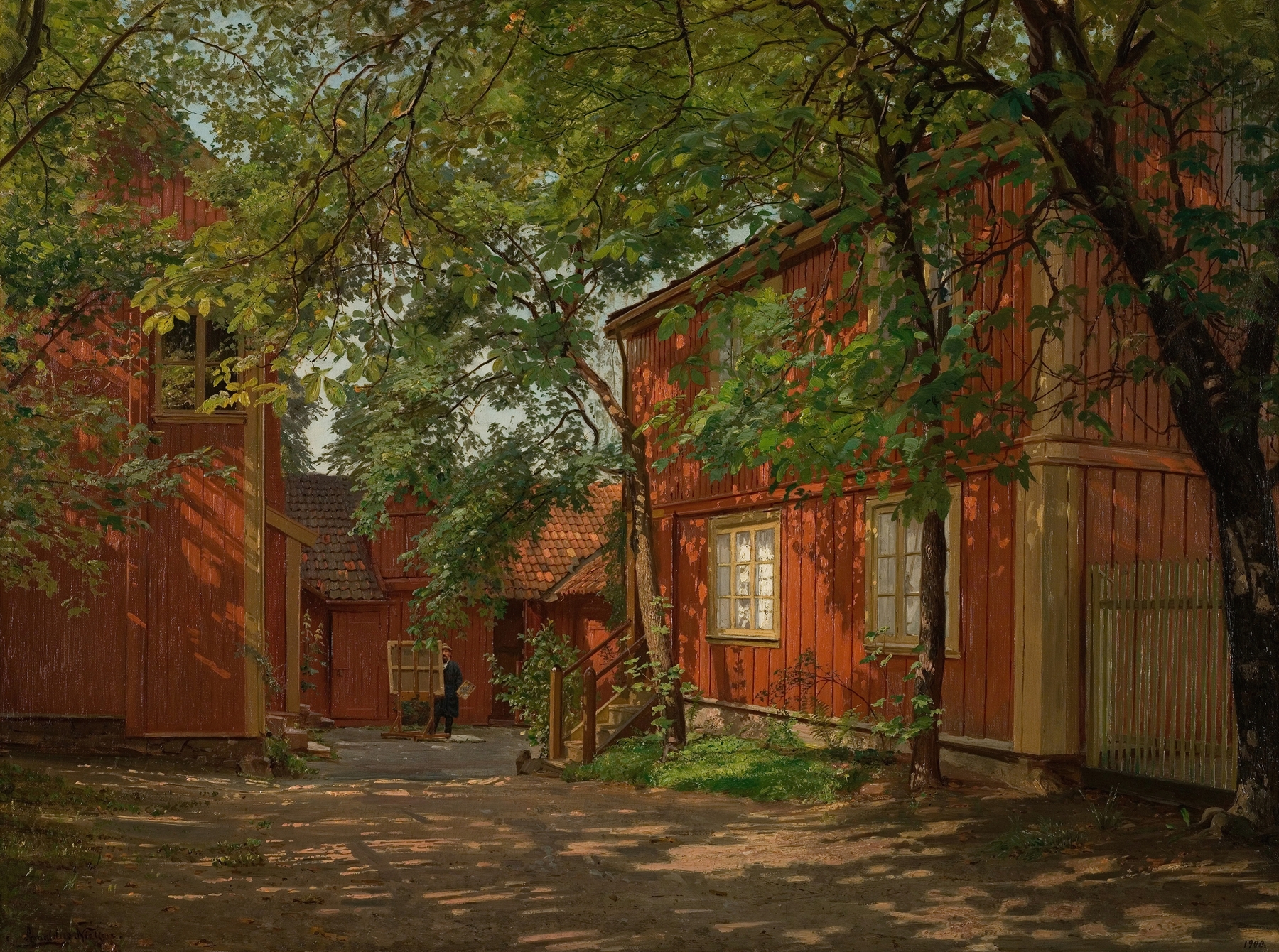 Interior scene with soft light and shadows, by Amaldus Nielsen, 1900