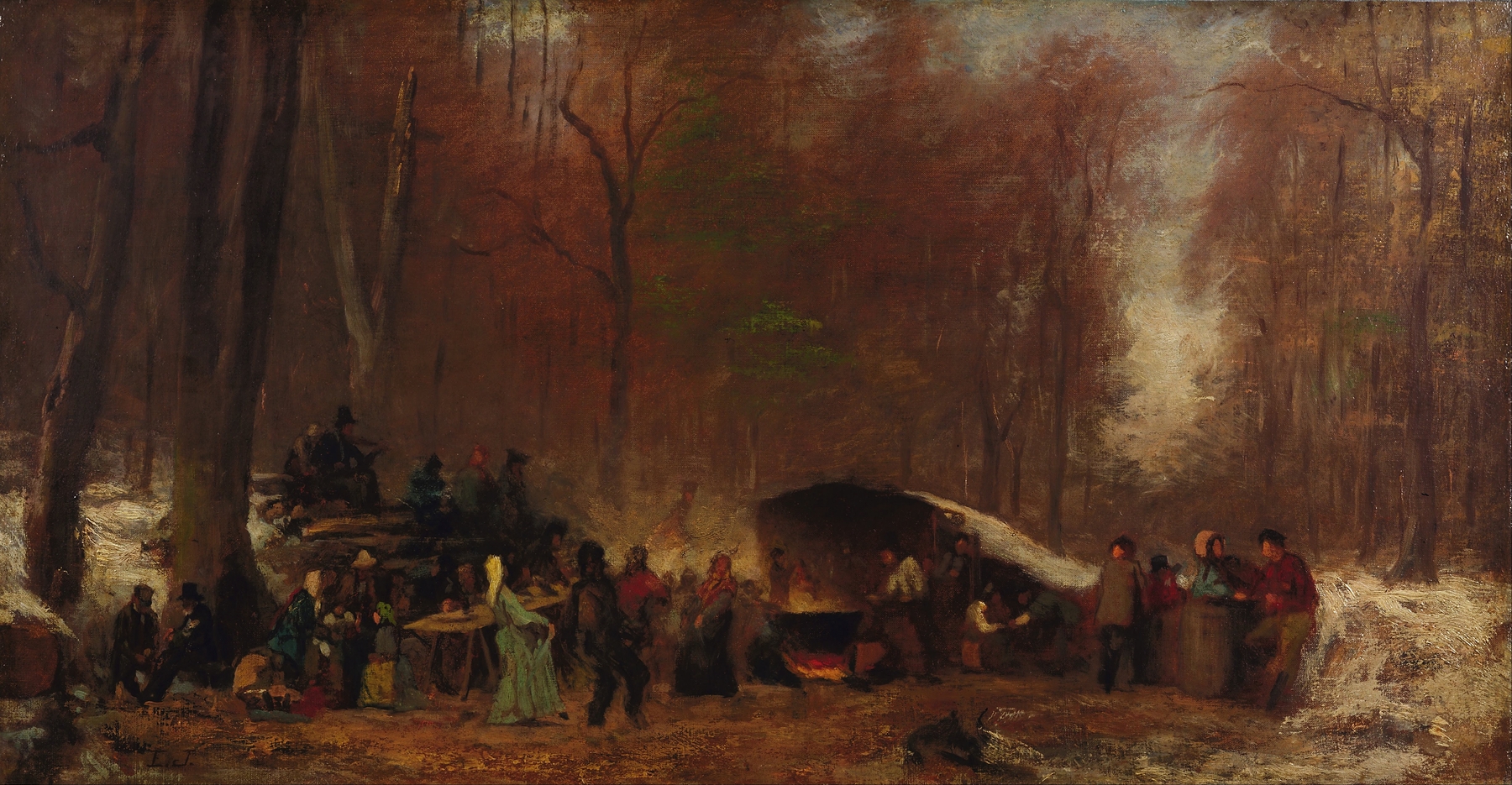 A Different Sugaring Off, by Eastman Johnson, public domain
