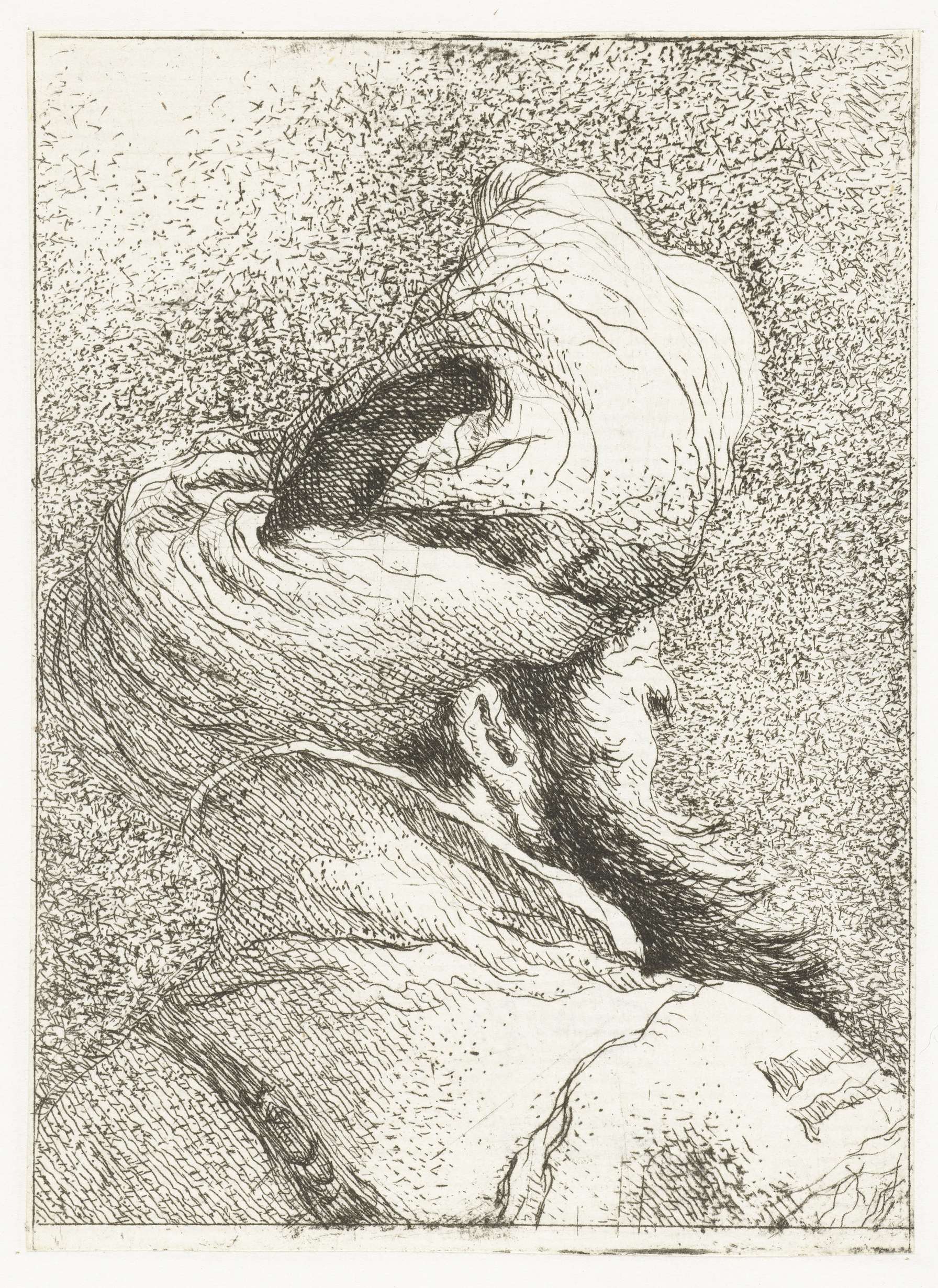 Turkse man met tulband, by Giovanni Domenico Tiepolo, public domain